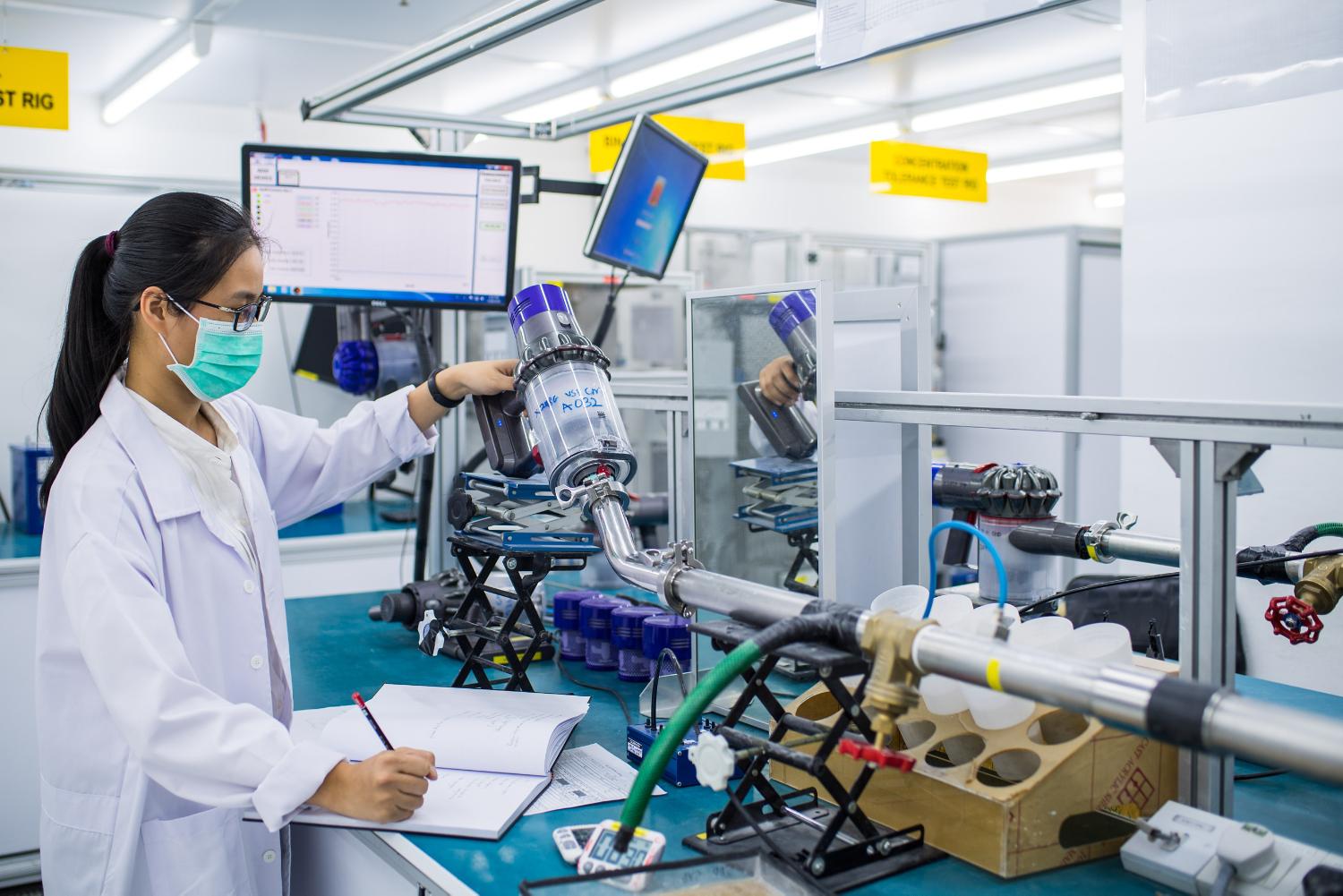 Dyson engineer working in a lab